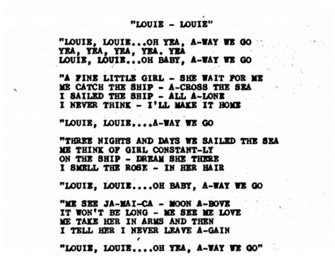 lyrics to louie louie dirty version